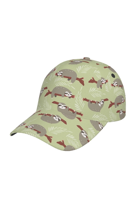 Twig Sloth pattern Trucker Low Profile Hat Men Women Baseball Cap Dad Hat Adjustable Unconstructed Plain Cap