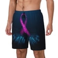 thumbnail image 1 of Picia Two Human Hands are Holds Pink Ribbon Awareness pattern Mens Swim Trunks with Compression Liner Stretch Beach Shorts Quick Dry with Zipper Pockets No-Chafing Board Shorts-Small, 1 of 9