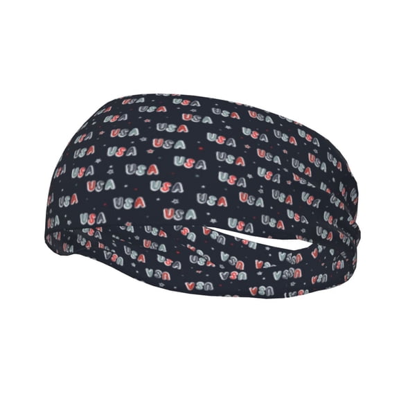 Picia USA Print Mens Running Headband,Mens Sweatband Sports Headband for Running,Cycling,Basketball,Yoga,Fitness Workout