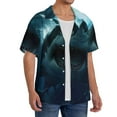 thumbnail image 1 of Picia Undersea Shark Men's Linen Shirts Short Sleeve Cuban Beach Shirts Casual Shirts Button Down Shirt for Men Beach Summer Wedding Shirt-Large, 1 of 7