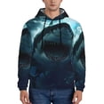 thumbnail image 1 of Picia Undersea Shark Pattern Casual Men's Hoodie - Lightweight Hooded Sweatshirt with Kangaroo Pocket, Comfortable Pullover for Everyday, Travel-Medium, 1 of 7