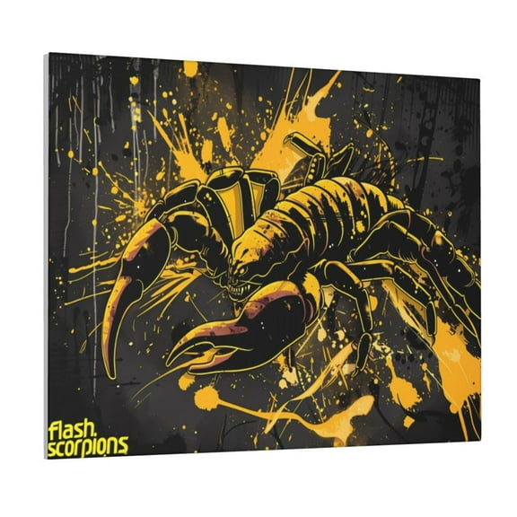 Picia Urban Graffiti Scorpion Illustration Pattern Decorative Picture – Unique Wall Art, Modern Canvas Print for Trendy Interiors (Horizontal)