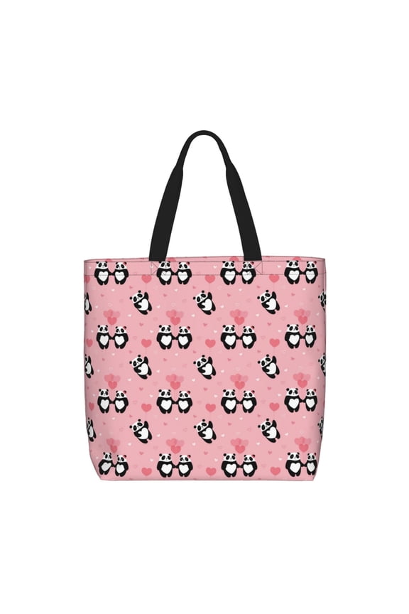 Valentine'S Day Panda for Tote Bag for Women with Zipper, Gym Tote with Compartments, Laptop Work Tote Nurse Dance Yoga Bag for Sport, Travel