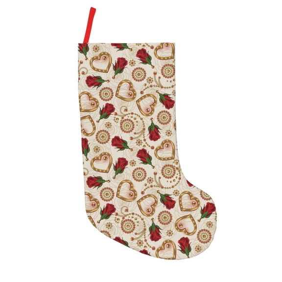 Picia Valentine'S Day Rose for 18in Christmas Stockings, Xmas Stocking for Kids, Holiday and Family Stocking for Fireplace or Party Decoration