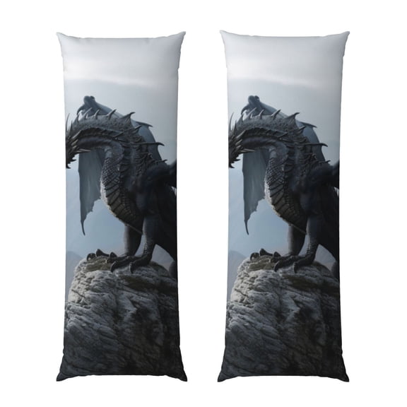 Picia Valley Gray Dragon Body Pillow Cover - Super Soft Microfiber 20x54 Body Pillow Case - Envelope Closure, Wrinkle, Stain Resistant Body Pillow Cover,Elegant Bedding