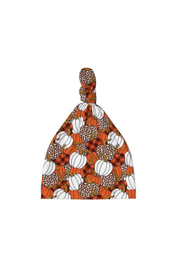 Various Pumpkins Printed Preemie Hats for Baby Girls Cotton Premature Knot Hats Newborn Hospital Cap Warm Knot Beanie Nicu for Preemie Girls and Boys