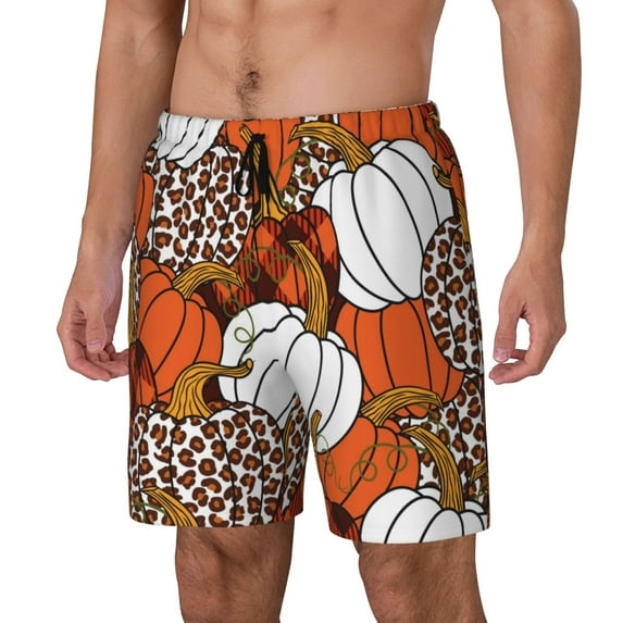 Picia Various Pumpkins pattern Mens Swim Trunks with Compression Liner Stretch Beach Shorts Quick Dry with Zipper Pockets No-Chafing Board Shorts-Large
