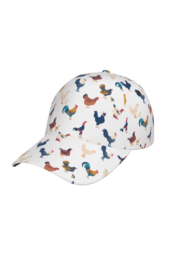 Various Rooster pattern Trucker Low Profile Hat Men Women Baseball Cap Dad Hat Adjustable Unconstructed Plain Cap