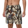 thumbnail image 1 of Picia Vector Butterflies pattern Mens Swim Trunks with Compression Liner Stretch Beach Shorts Quick Dry with Zipper Pockets No-Chafing Board Shorts-X-Large, 1 of 9