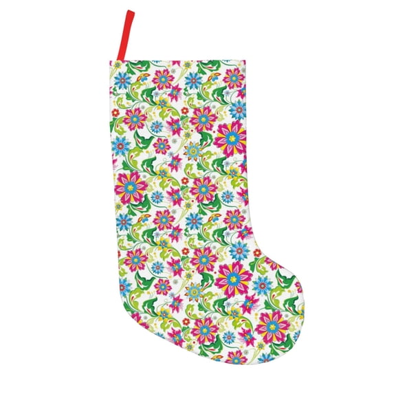 Picia Vector Mexican Otomi Style Bright for 18in Christmas Stockings, Xmas Stocking for Kids, Holiday and Family Stocking for Fireplace or Party Decoration