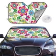 thumbnail image 1 of Picia Vector Mexican Otomi Style Bright Curved Windshield Sunshade Accordion Folding Style Auto Shade for Car Truck SUV Van Blocks UV Ray Sun Visor Protector -Medium, 1 of 7