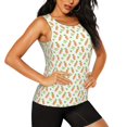thumbnail image 1 of Picia Vegan Fruit Carrot Pattern Women's Workout Tank Top,Breathable Activewear,Slim Fit Athletic Top,Versatile Workout Moisture-wicking top-Large, 1 of 9