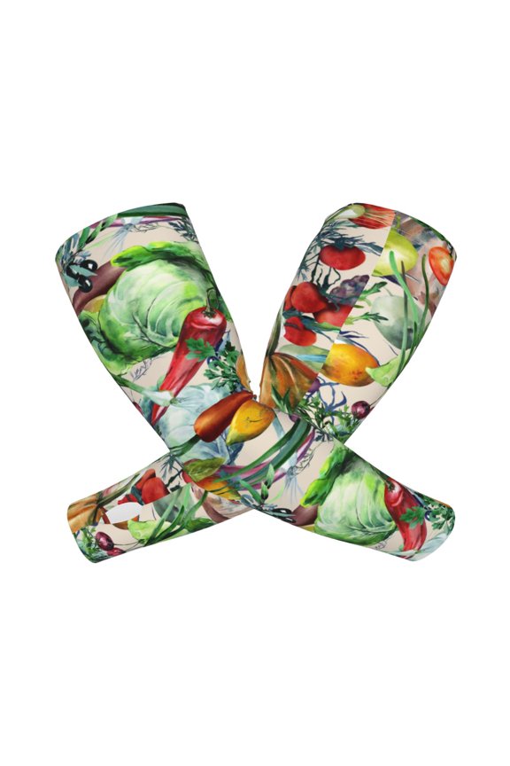 Vegan1 Arm Sleeves for Men and Women - Tattoo Cover Up UPF 50+ Cooling Sports Sleeve for Basketball Golf Football-One Size