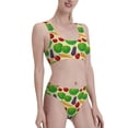 thumbnail image 1 of Picia Vegetable Women's High Waisted Bikini Scoop Neck Swimsuit Two Pieces Bathing Suit-Medium, 1 of 8