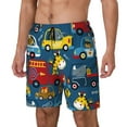 thumbnail image 1 of Picia Vehicles Cartoon with Funny Drivers pattern Mens Swim Trunks with Compression Liner Stretch Beach Shorts Quick Dry with Zipper Pockets No-Chafing Board Shorts-X-Large, 1 of 1