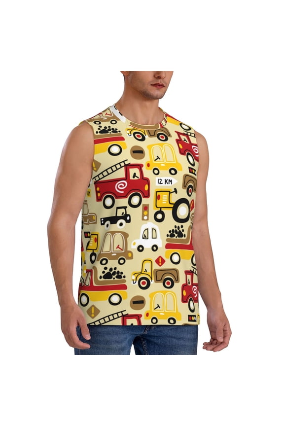 Vehicles mens Cotton Tank Undershirts , Moisture-wicking Ribbed Tanks, Lightweight Cotton Tank Undershirts-XX-Large