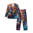 thumbnail image 1 of Picia Vibrant Rooster Painting Pattern Men’s Long-Sleeve Sleepwear Set - Soft 2-Piece Loungewear with Pockets, Comfy PJs for Relaxing Nights-XX-Large, 1 of 7