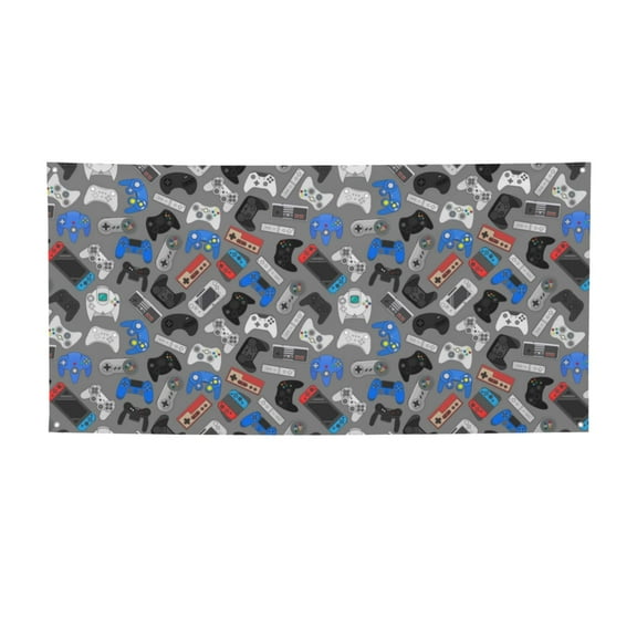Picia Video Game Pattern Party Banner, Festive Decoration, Holiday Banner, Celebration Decor, Event Banner, Reusable Party Banner-Small