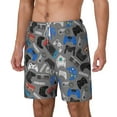 thumbnail image 1 of Picia Video Game pattern Mens Swim Trunks with Compression Liner Stretch Beach Shorts Quick Dry with Zipper Pockets No-Chafing Board Shorts-Large, 1 of 9