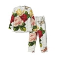 thumbnail image 1 of Picia Vintage Bike Flower Butterfly Pattern Men’s Long-Sleeve Sleepwear Set - Soft 2-Piece Loungewear with Pockets, Comfy PJs for Relaxing Nights-Small, 1 of 7