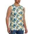 thumbnail image 1 of Picia Vintage Blue Flowers mens Cotton Tank Undershirts , Moisture-wicking Ribbed Tanks, Lightweight Cotton Tank Undershirts-X-Large, 1 of 1