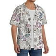 thumbnail image 1 of Picia Vintage Butterflies Men's Linen Shirts Short Sleeve Cuban Beach Shirts Casual Shirts Button Down Shirt for Men Beach Summer Wedding Shirt-Large, 1 of 7
