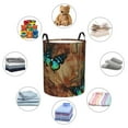 thumbnail image 1 of Picia Vintage Butterfly Green Large Laundry Basket, Waterproof, Freestanding Laundry Hamper, Collapsible Tall Clothes Hamper with Extended Handles-, 1 of 8
