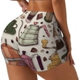 thumbnail image 1 of Picia Vintage Coffee Printed Workout Shorts for Women Seamless Scrunch Butt Lifting High Waisted Yoga Gym Booty Running Moisture-wicking Short Pants-, 1 of 9