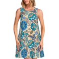 thumbnail image 1 of Picia Vintage Floral Butterflies Print Women’s Sleeveless Midi Swing Dress – A-Line Pleated Tank Sundress, Comfortable and Flowy T-Shirt Dress, 1 of 7