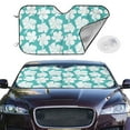 thumbnail image 1 of Picia Vintage Floral Curved Windshield Sunshade Accordion Folding Style Auto Shade for Car Truck SUV Van Blocks UV Ray Sun Visor Protector -Medium, 1 of 7