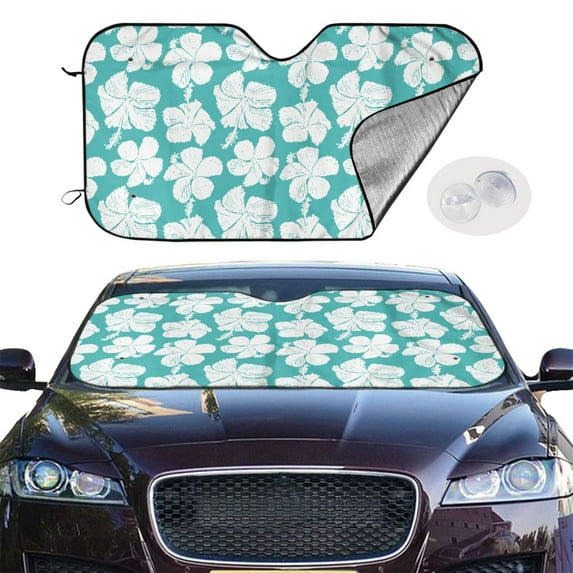 Picia Vintage Floral Curved Windshield Sunshade Accordion Folding Style Auto Shade for Car Truck SUV Van Blocks UV Ray Sun Visor Protector -Medium