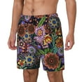 thumbnail image 1 of Picia Vintage Floral pattern Mens Swim Trunks with Compression Liner Stretch Beach Shorts Quick Dry with Zipper Pockets No-Chafing Board Shorts-Medium, 1 of 9