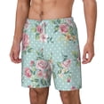 thumbnail image 1 of Picia Vintage Floral pattern Mens Swim Trunks with Compression Liner Stretch Beach Shorts Quick Dry with Zipper Pockets No-Chafing Board Shorts-Large, 1 of 9