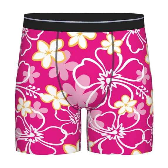 Picia Vintage Flowers Pattern Men's Athletic Long Leg Briefs , Performance Stretch Underwear，Moisture-Wicking