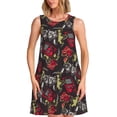 thumbnail image 1 of Picia Vintage Gaming Print Women’s Sleeveless Midi Swing Dress – A-Line Pleated Tank Sundress, Comfortable and Flowy T-Shirt Dress, 1 of 7