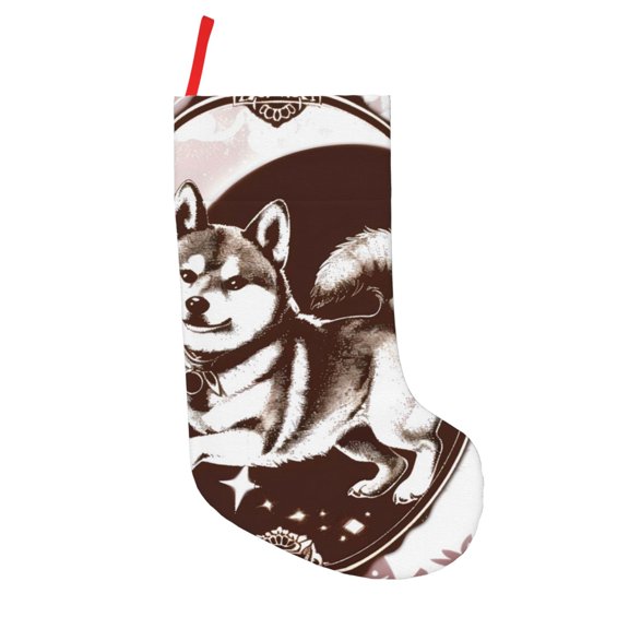 Picia Vintage Husky Dog Pattern Christmas Stockings, 18 Inches Knit Christmas Stockings, Stockings Christmas Cable Knitted Xmas Hanging Stockings