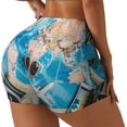 thumbnail image 1 of Picia Vintage Map Travel Essentials Printed Workout Shorts for Women Seamless Scrunch Butt Lifting High Waisted Yoga Gym Booty Running Moisture-wicking Short Pants-XX-Large, 1 of 9
