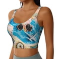 thumbnail image 1 of Picia Vintage Map Travel Essentials Sports Bra for Women,Padded Strappy Sports Bras Medium Support Yoga Bra with Removable Cups,Running Yoga Bra-Medium, 1 of 9