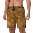 thumbnail image 1 of Picia Vintage Map pattern Mens Swim Trunks with Compression Liner Stretch Beach Shorts Quick Dry with Zipper Pockets No-Chafing Board Shorts-Small, 1 of 1