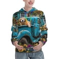 thumbnail image 1 of Picia Vintage Pickup Sunflower Dog Pattern Casual Women's Hoodie, Hooded Sweatshirt with Kangaroo Pocket, Comfortable Pullover with Eye-catching Drawstrings-, 1 of 7