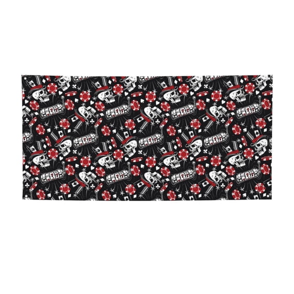 Picia Vintage Skull Casino Pattern Party Banner, Festive Decoration, Holiday Banner, Celebration Decor, Event Banner, Reusable Party Banner-Small