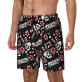 thumbnail image 1 of Picia Vintage Skull Casino pattern Mens Swim Trunks with Compression Liner Stretch Beach Shorts Quick Dry with Zipper Pockets No-Chafing Board Shorts-Small, 1 of 9