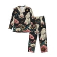 thumbnail image 1 of Picia Vintage Sunflower Cow Pattern Men’s Long-Sleeve Sleepwear Set - Soft 2-Piece Loungewear with Pockets, Comfy PJs for Relaxing Nights-Small, 1 of 7