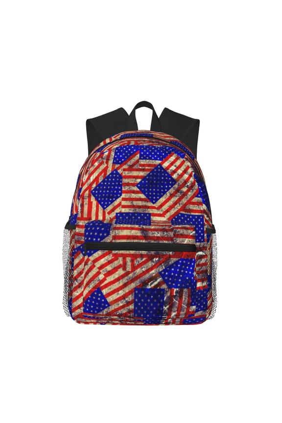 Vintage USA Flag Large Capacity Backpack Classic Style Backpack Casual Backpack Water-Resistant School Work Travel Outdoor Backpack