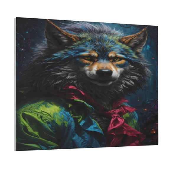 Picia Vintage Wolf Warrior Pattern Decorative Picture – Unique Wall Art, Modern Canvas Print for Trendy Interiors (Horizontal)