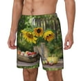 thumbnail image 1 of Picia Vintage Wooden Bucket pattern Mens Swim Trunks with Compression Liner Stretch Beach Shorts Quick Dry with Zipper Pockets No-Chafing Board Shorts-Medium, 1 of 9
