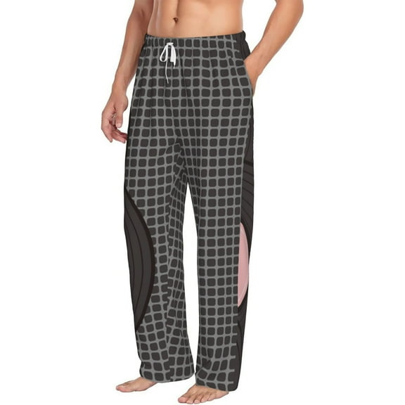 Picia Vinyl Records Mens Soft Woven Cotton Elastic Waistband Sleep Pajama Pant Lounge Sleep Pant With Pockets And Drawstring-Small