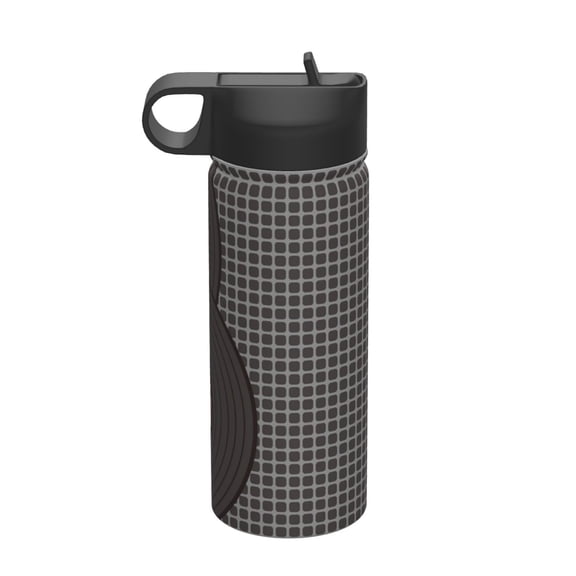 Picia Vinyl Records Pattern 18oz Sports Insulated Kettle With Straw Insulated Water Bottle For Running Hiking Cycling Climbing Men'S Woman Insulated Water Bottle