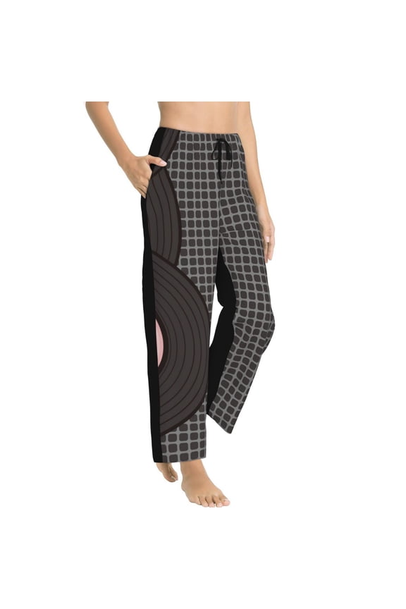 Vinyl Records Womens Soft Woven Cotton Elastic Waistband Sleep Pajama Pant Lounge Sleep Pant With Pockets And Drawstring-XX-Large
