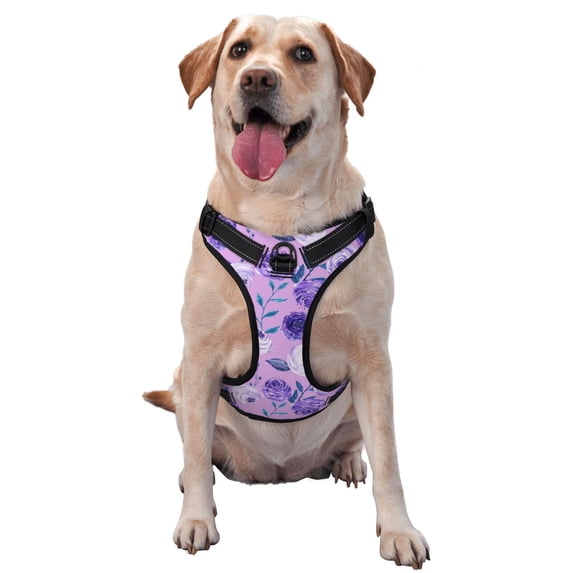 Picia Violet No-Pull Dog Harness Reflective Front Clip Vest with Handle,Step-in Air Dog Harness,Adjustable 2 Metal Rings 4 Buckles,Easy to Put on & Take Off Small